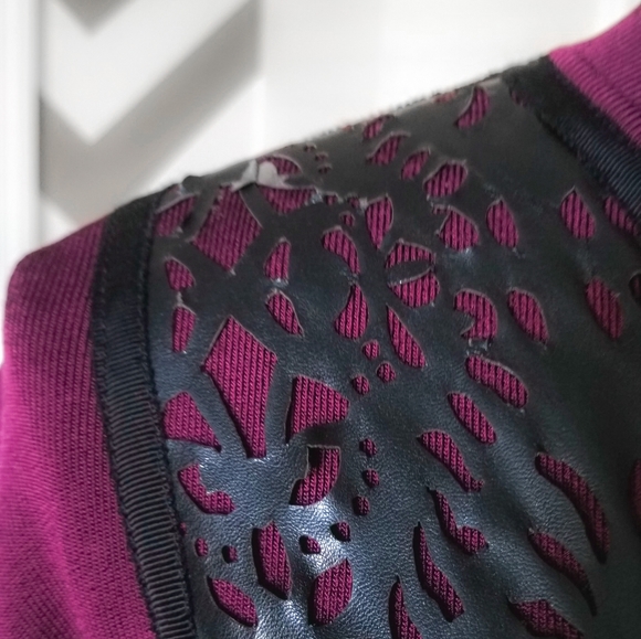 Naeem Khan Lasercut Knit Moto Jacket - Picture 8 of 9